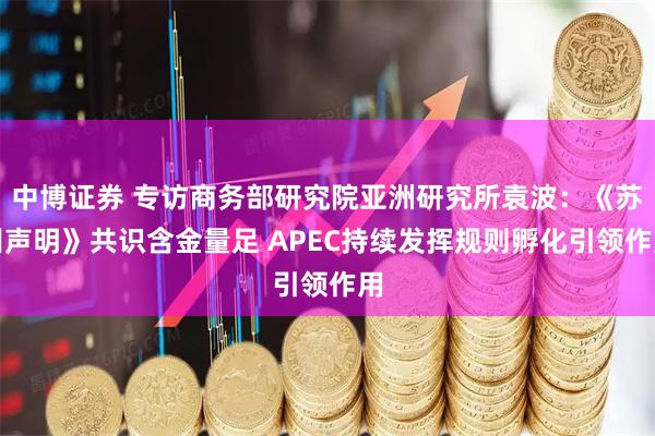 中博证券 专访商务部研究院亚洲研究所袁波：《苏州声明》共识含金量足 APEC持续发挥规则孵化引领作用